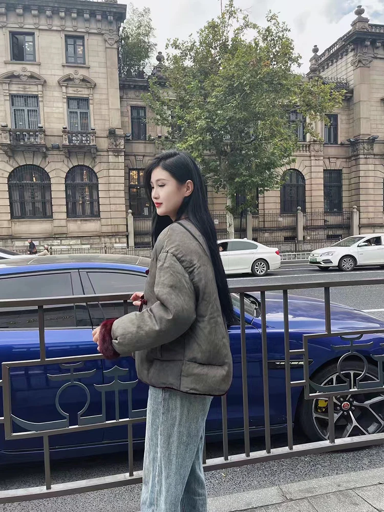 Ozhouzhan 2024 новинка зимы китайский Sle National с пряжкой и круглым вырезом