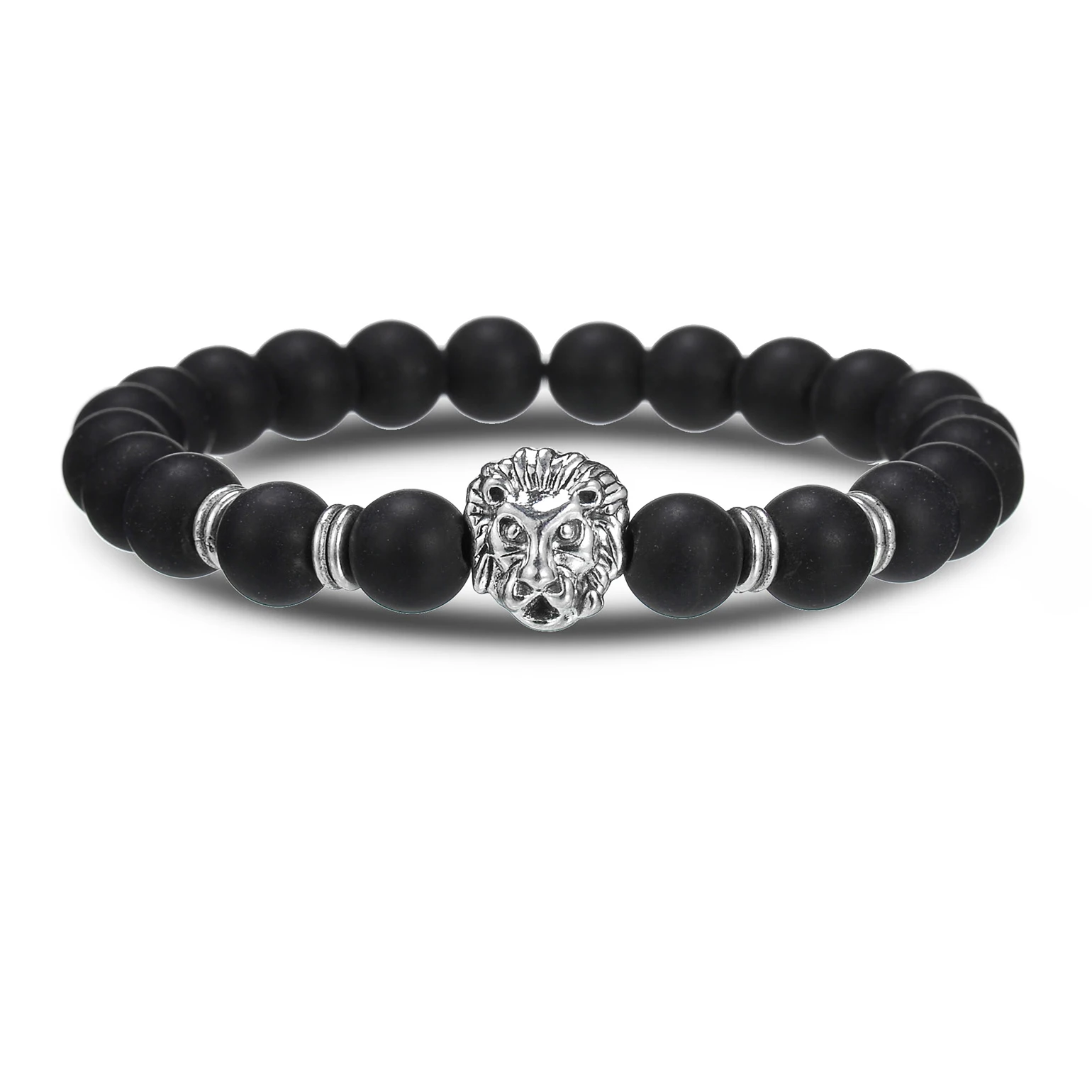 New Fashion Cool Lion Head Charm Bracelets Men Lava Stone Zircon & Bangles for Women Trend Friendship Jewelry Gift