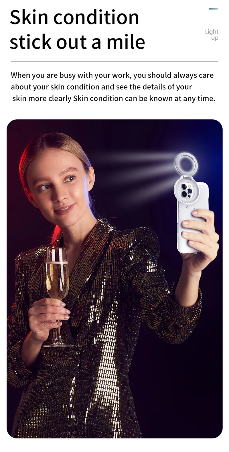 Для iPhone 11 12 13 Pro Max селфи свет чехол для телефона iPhone11 X XR XS Портативный LED