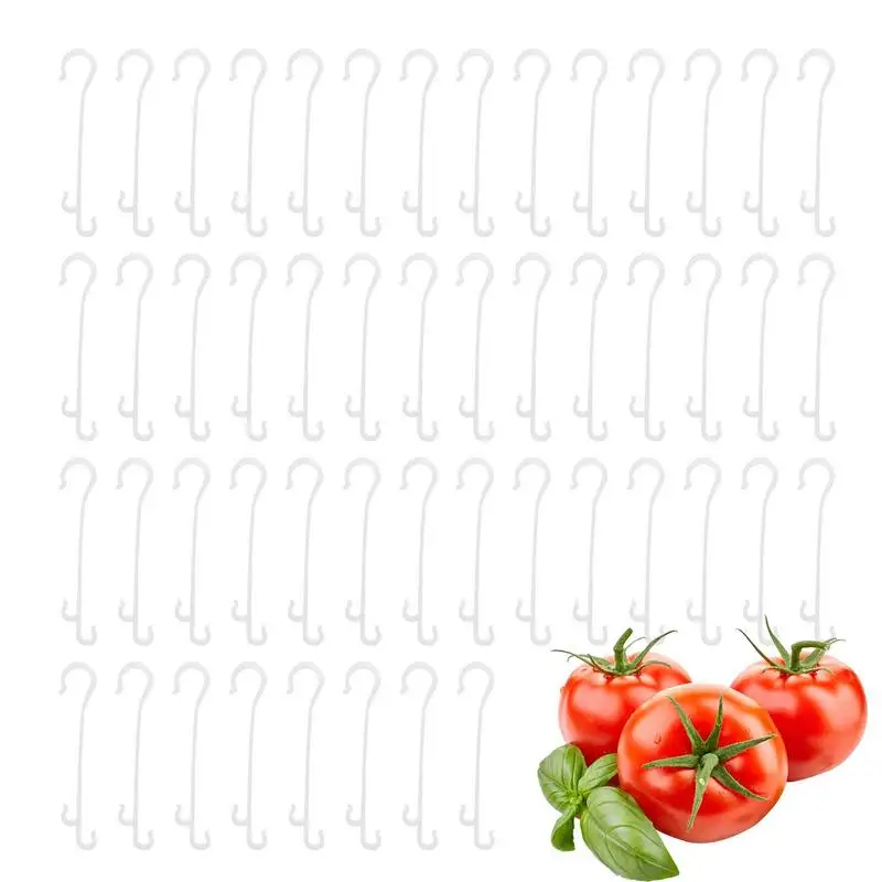 

Tomato Support Hooks 50 Pieces Vegetable J Hook Support Gardening Supplies To Prevent Pinching Or Falling Off For Tomato Fruits
