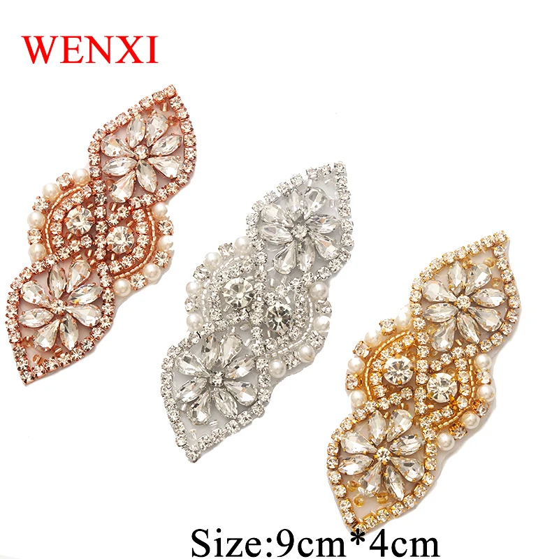 WENXI 10 шт. аппликации ручной работы Стразы нашивка для свадебного платья Пояс