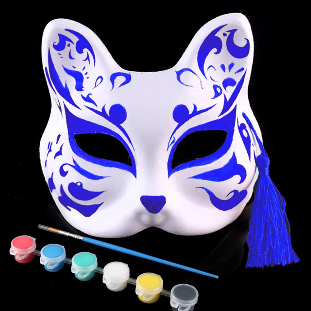

DIY Painting Cosplay DIY Cat White Face Paper Masks to Blank Cosplay Blank Masquerade Masks