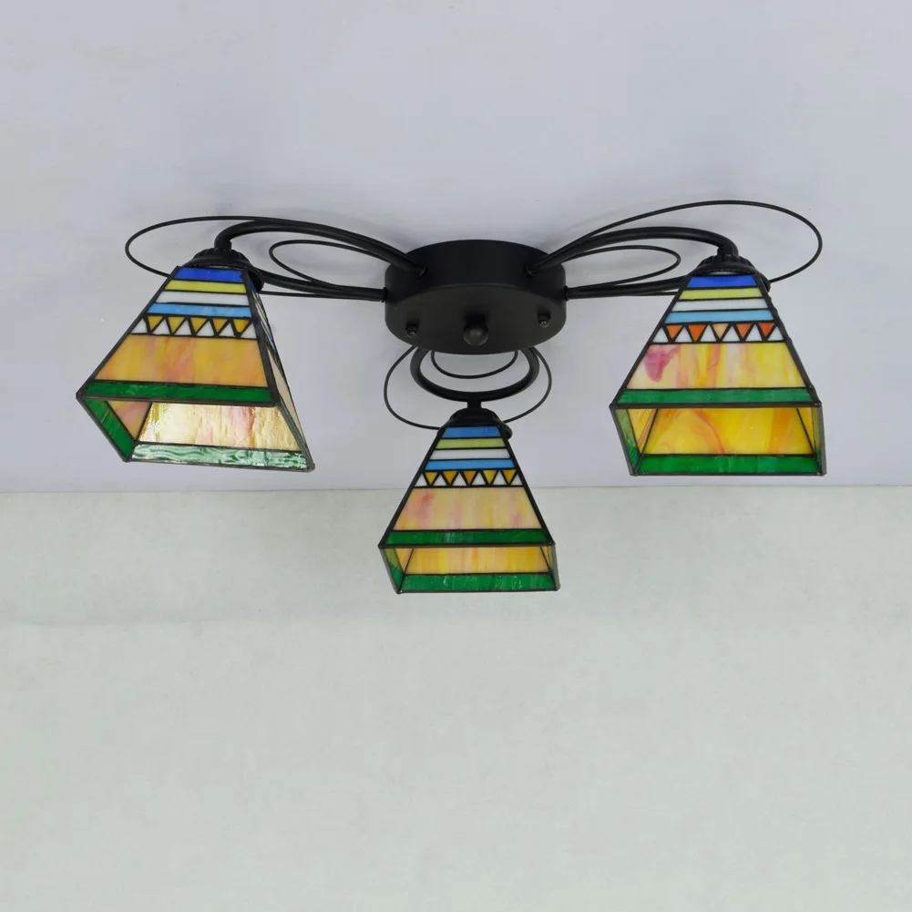 Люстра Тиффани 3 креативная потолочная лампа с несколькими насадками простая в
