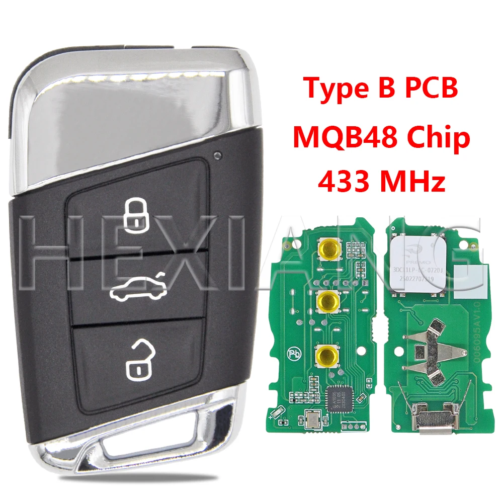 

Чип Datong World 433 МГц MQB48 3G 0959752 Ключ дистанционного управления автомобиля без ключа для Volkswagen VW Passat Magotan B8 Skoda A7 Variant