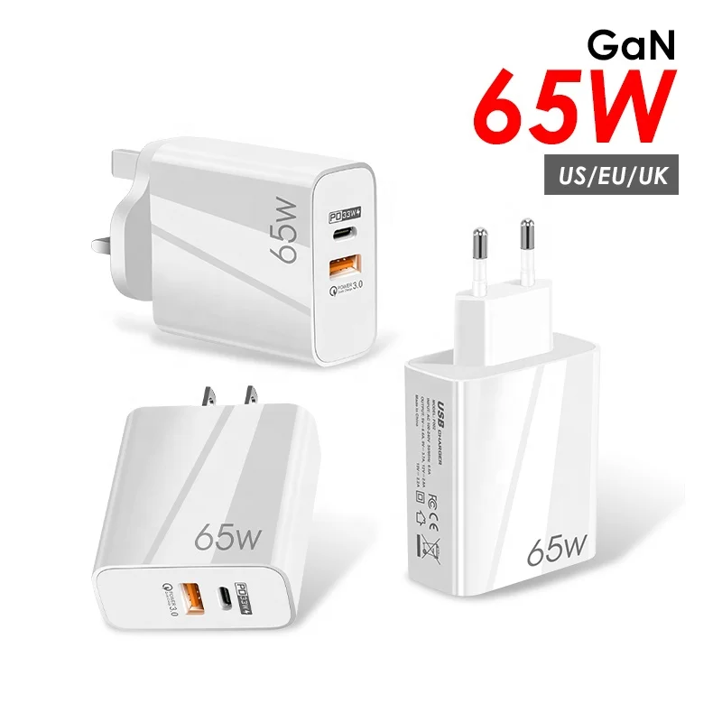 

50Piece PD Charger 65W GaN Quick Charger USB C Type C QC3.0 Fast Adapter for iPhone MacBook Pro Asus Lenovo