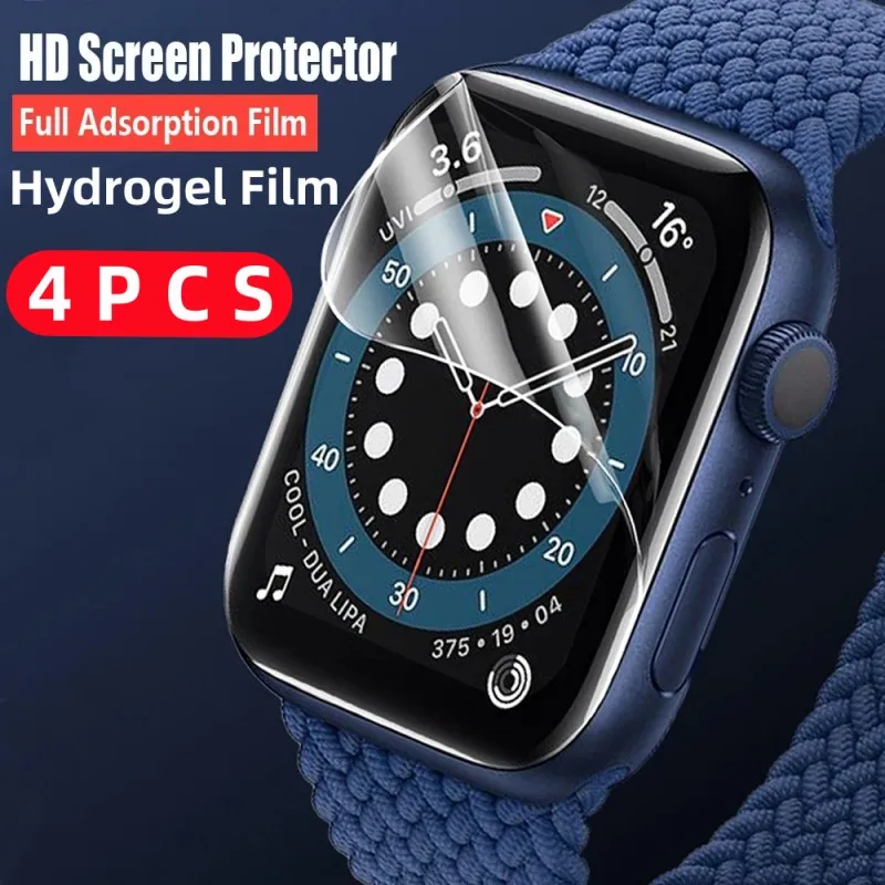 

4 шт., гидрогелевые Защитные пленки для Apple Iwatch Ultra 8 7 49 мм 45 мм 41 мм