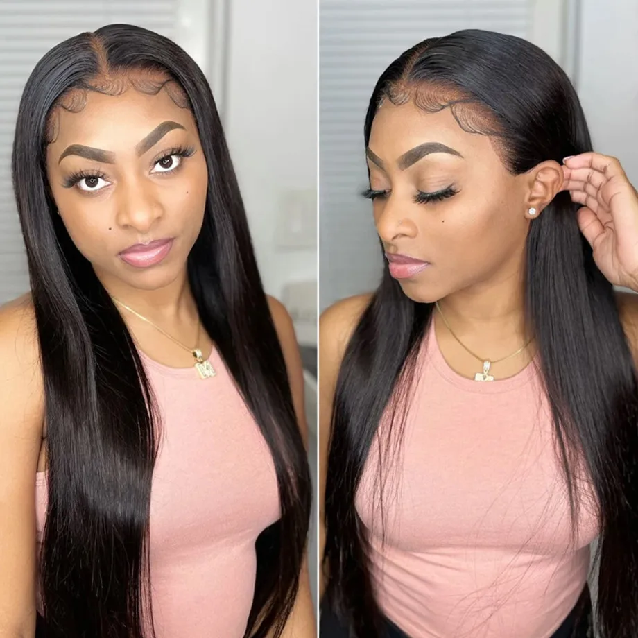 Straight V Part Human Hair Wigs No Leave Out 30 Inches Brazilian Remy Wigs For Black Women Glueless Bones Straight U Part 180%