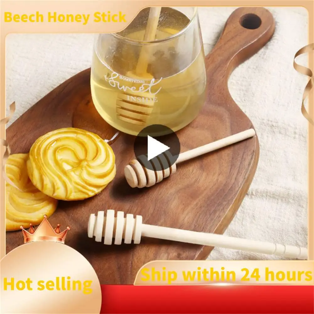 

1pcs Honey Mixing Handle Jar Spoon Milk Stir Bar Practical Wood Dipper Honey Long Stick Supplies Honey Kitchen Tools
