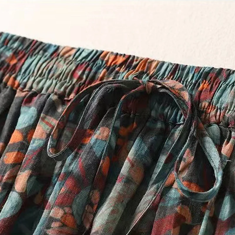 Женская юбка-миди с цветочным принтом