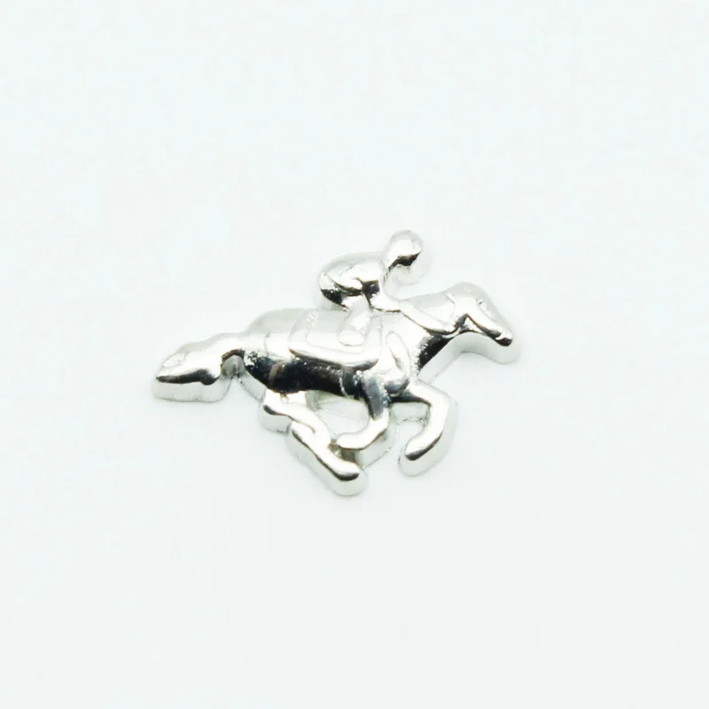 

Hot Selling 20pcs Silver Horse Racing Floating Charms Living Glass Lockets Necklace Diy Jewelry Accessory