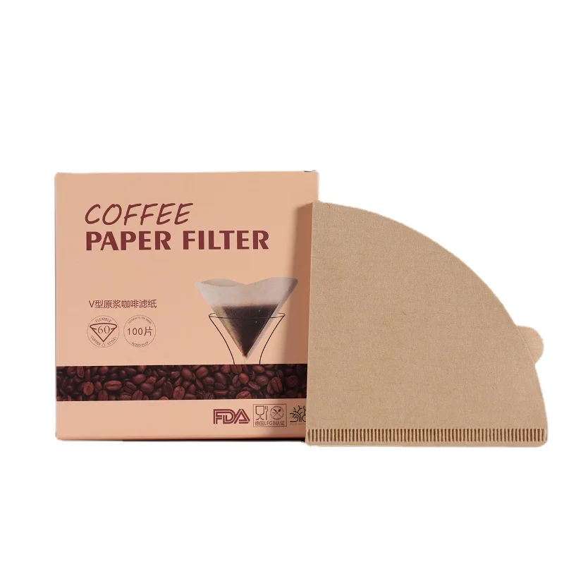 

Original Wood Pulp V02-shaped Coffee Filter Paper V60 Filter Cup Coffee Drip Log Color Filter Paper Spot 200pcs/lot