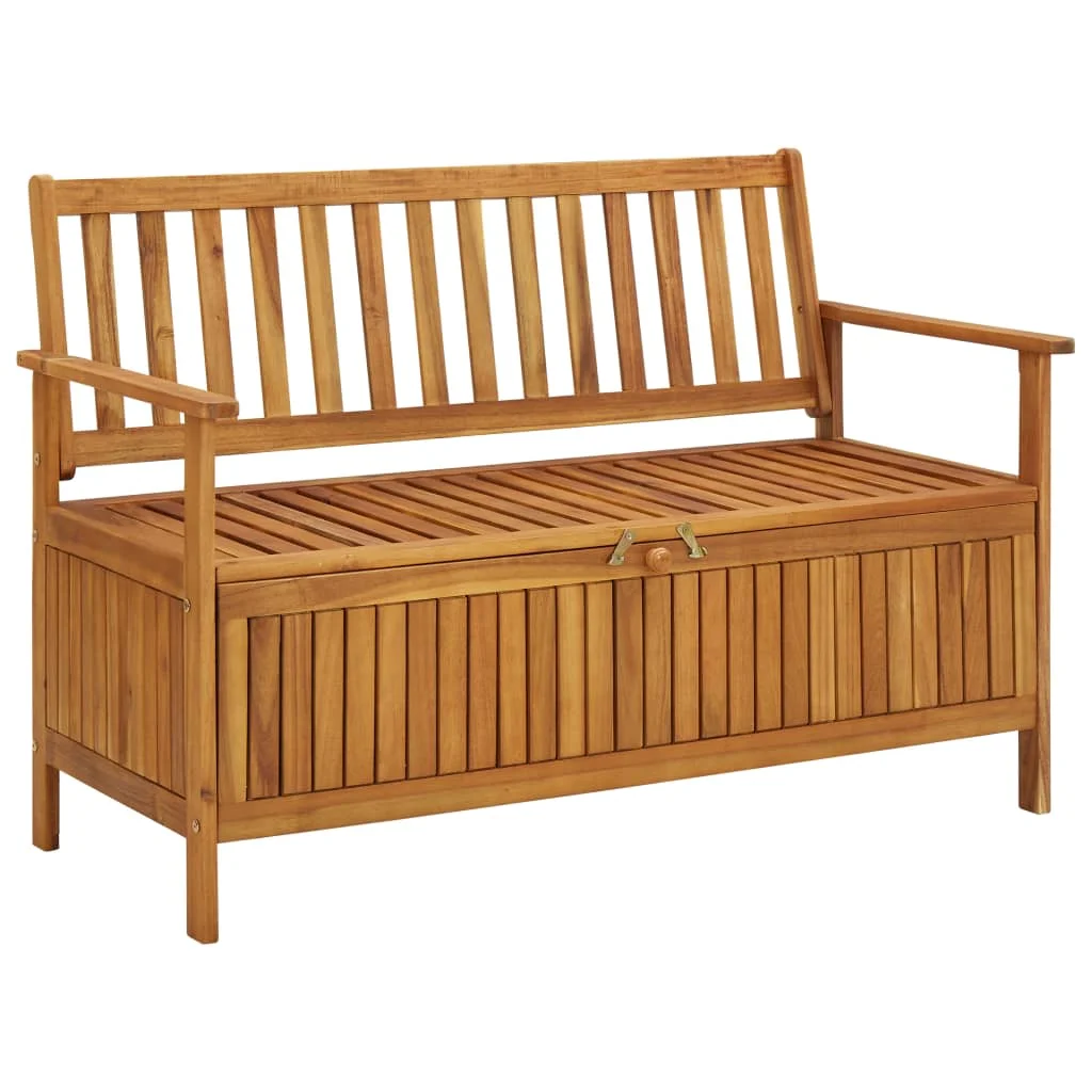 

Patio Outdoor Storage Bench Deck Outside Porch Furniture Balcony Lounge Home Decor 47.2" Solid Acacia Wood