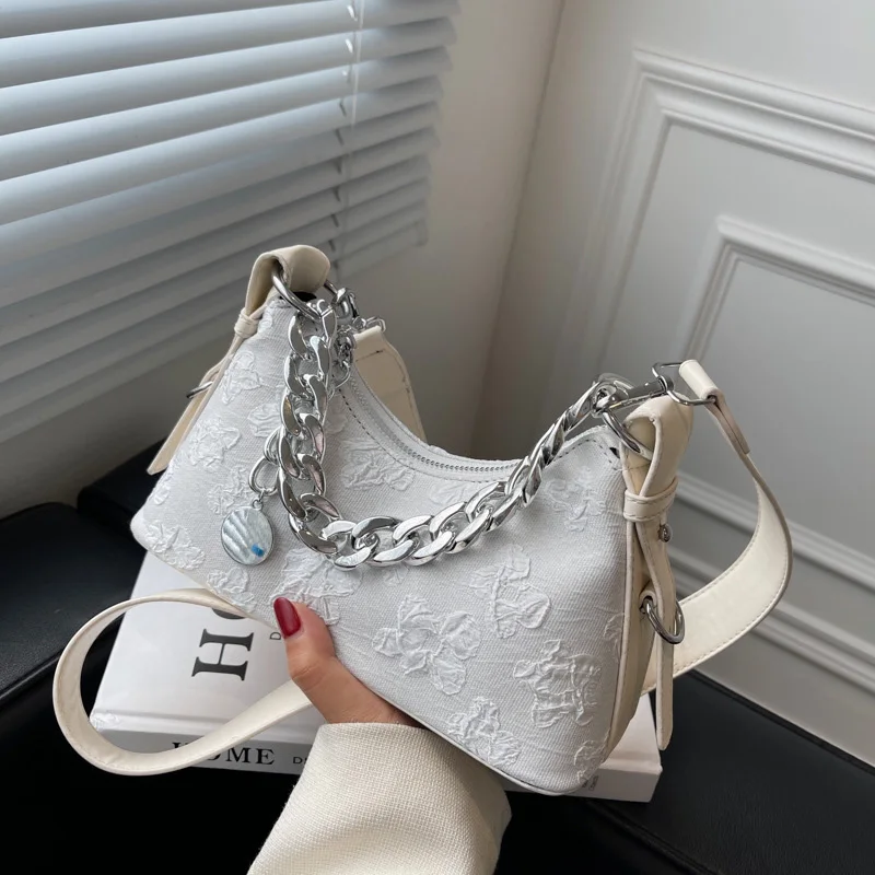 

Новинка 2022, роскошные брендовые сумки, Высококачественная Холщовая Сумка через плечо для женщин, Повседневная Ручная сумка на цепочке и кош...