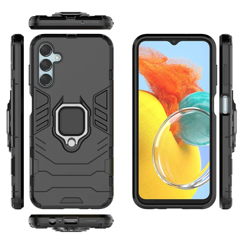 For Samsung Galaxy M14 5G Case 6.6 inch Hard Armor Finger Ring Protective Bumper For Samsung M14 Case For Galaxy M14 Cover