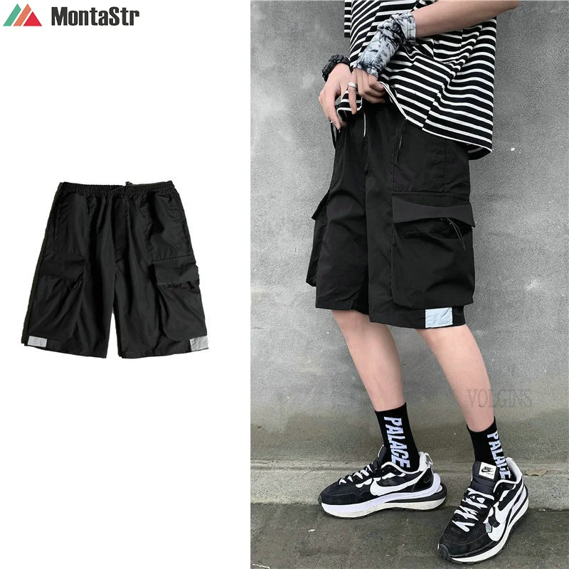 

Мужские шорты 2023, летние повседневные Комбинезоны, свободные брюки большого размера с контрастными вставками и карманами, мужские шорты