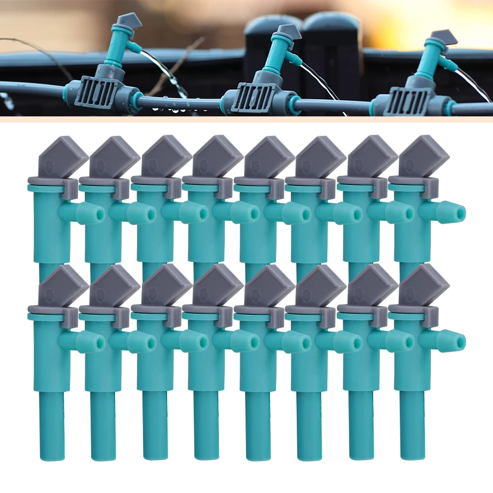 

20 шт. регулируемые капельницы 4 л/ч 1/4 ''колючка x OD-6,0 мм капельные насадки для полива бонсай быстродействующий вход садовый микрораспылитель