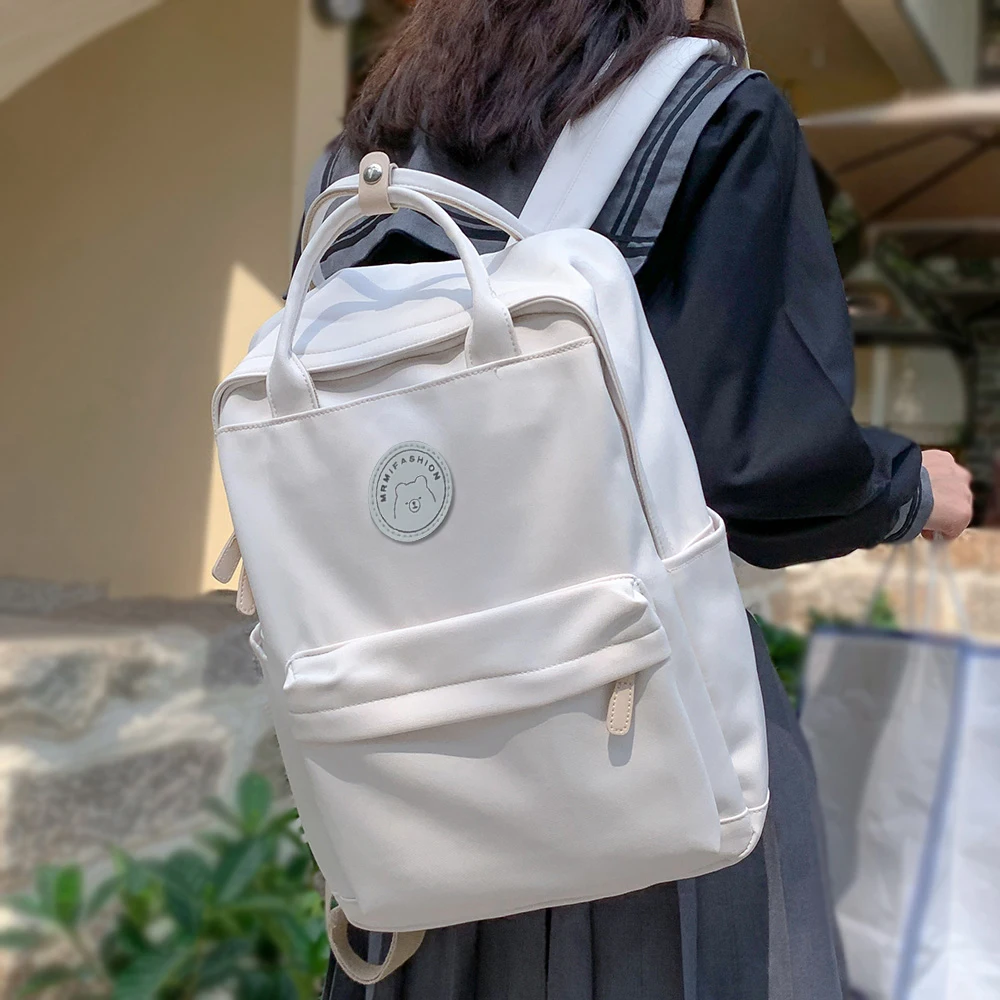 

Cool Student Female Fashion Backpack Waterproof Cute Women School Bag Lady Laptop White Book Kawaii Girl College Backpack Travel