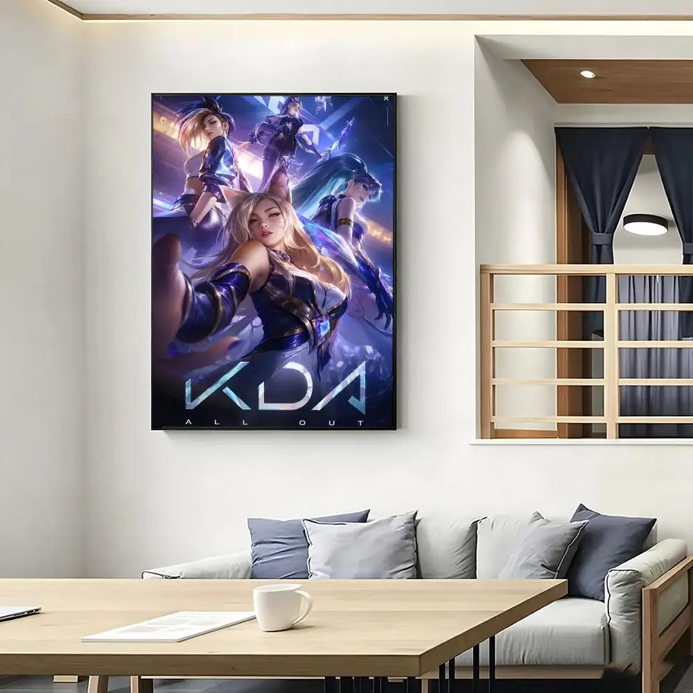 Фото Постер KDA Kaisa Ahri Akali LOL, HD, самоклеящийся, водонепроницаемый, настенное украшение, идеально подходит для дома, офиса, общежития, спальни, отличный подарок. №5