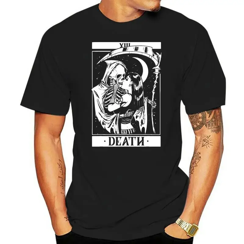 Черная футболка унисекс The Reaper Blackcraft Death Tarot 13 Card Kiss S-6XL свободная
