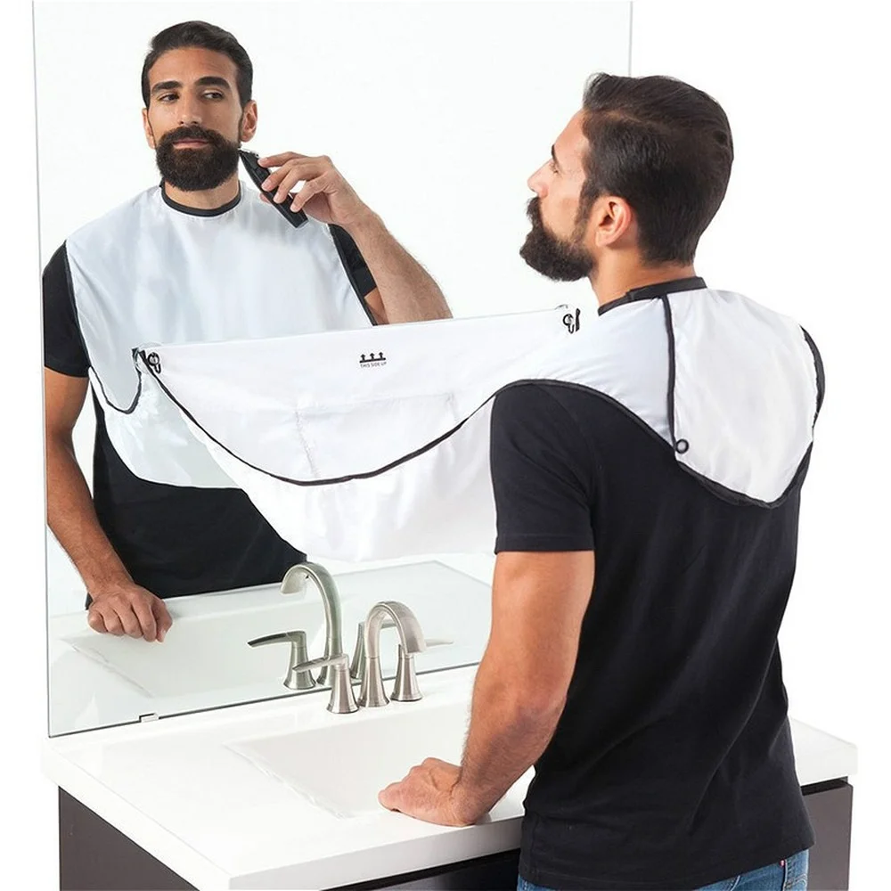 

1pc Men Beards Shaving Aprons Creative Wall Mirror Suction Haircut Wrap Cape Home Salon Moustache Beard Shaving Apron