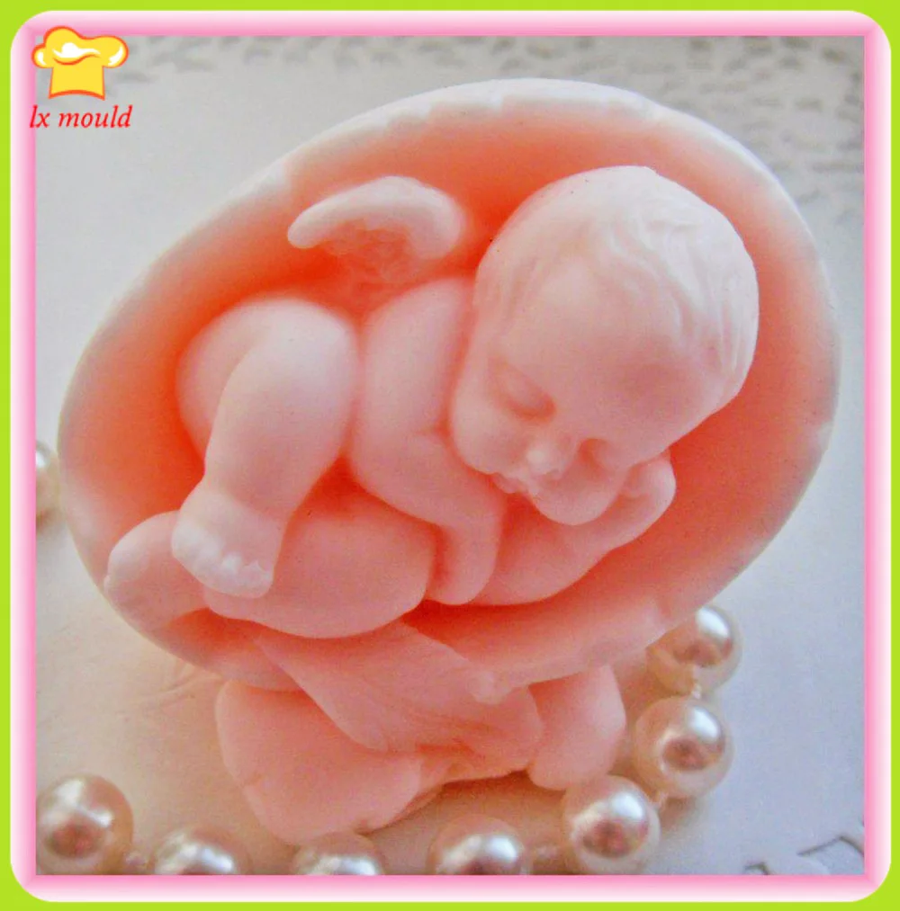 

LXYY Baby Eggs Soap Silicone Mold 3D Baby Chocolate Resin Clay Molds Chicken Shell Doll Candle Mould