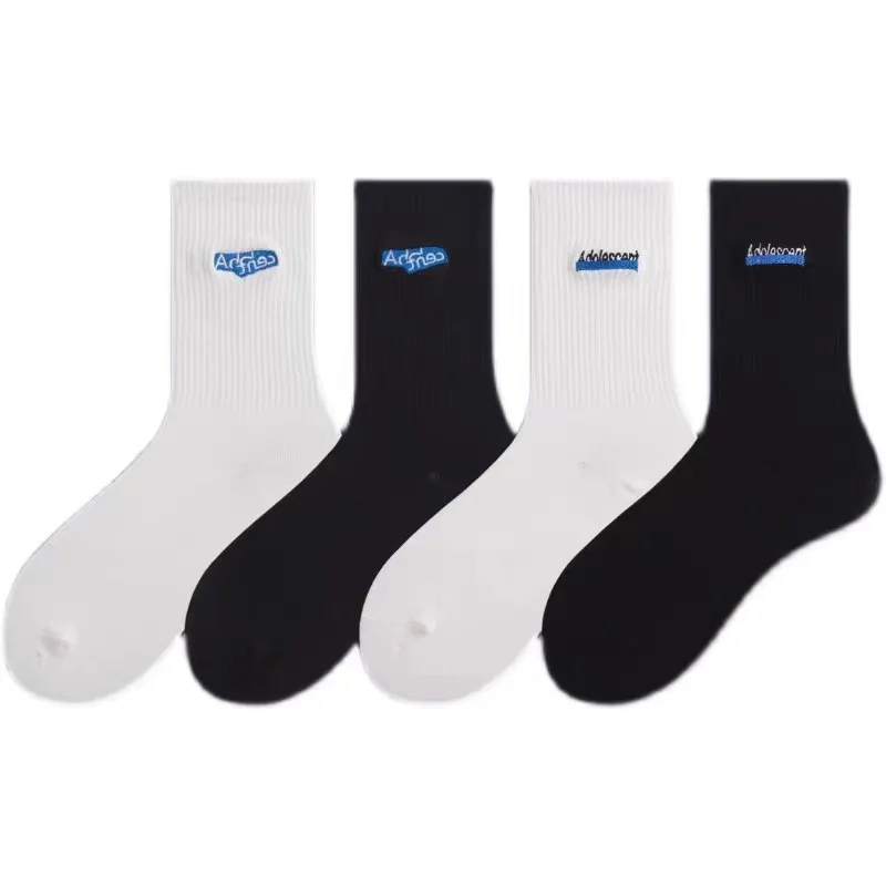

Chao brand ader black and white letter embroidery socks men's and women's Street Sports pure cotton folding ADER ERROR Socks