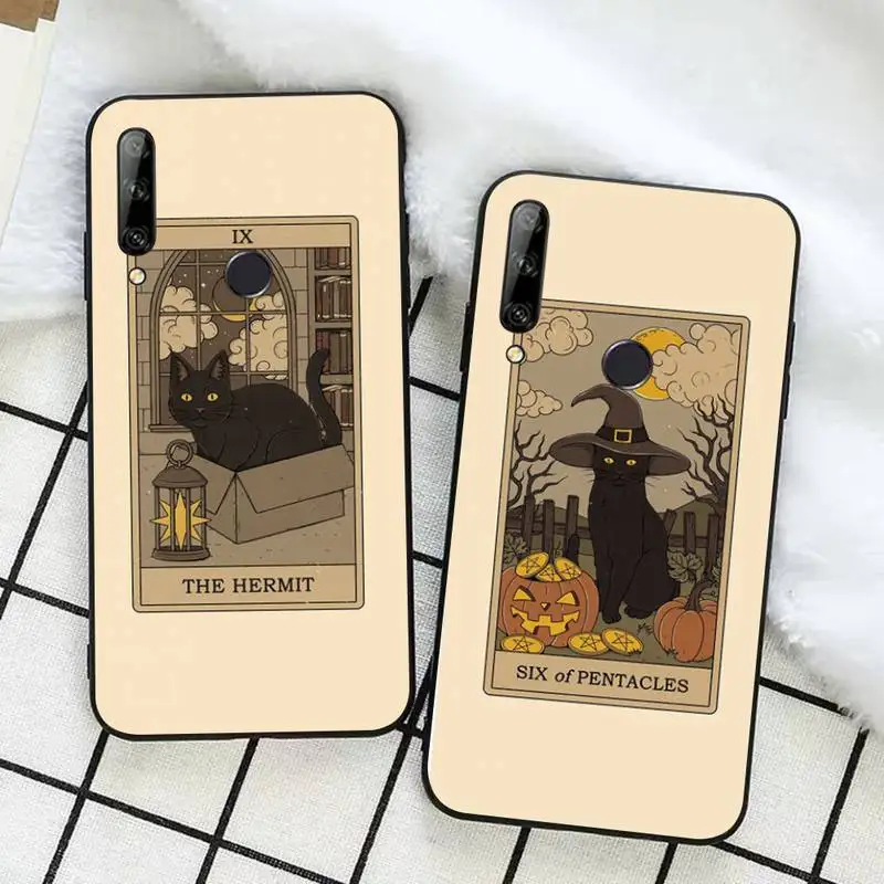 

Witches moon Tarot Mystery totem cat Phone Case for Huawei Honor 10 i 8X C 5A 20 9 10 30 lite pro Voew 10 20 V30