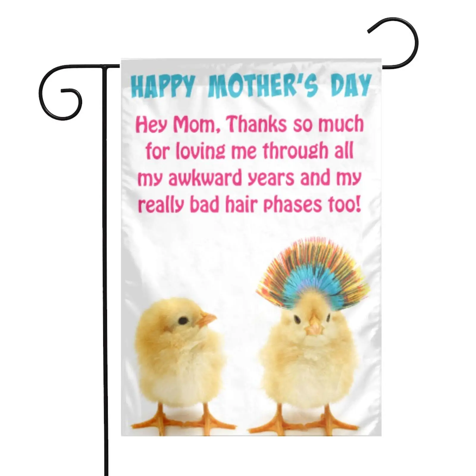 

Outdoor Lawn Decoration Patio Balcony Garden Banner Banner Yellow Chick Happy Mother's Day Theme Party 30x45CM