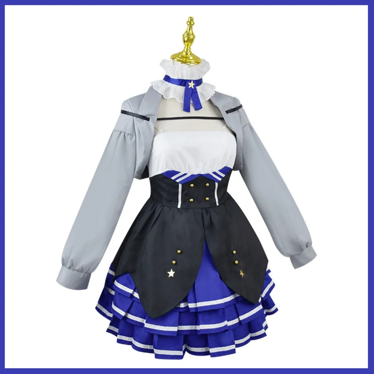 Аниме виртуальный YouTuber Dokibird Косплей Костюм VTuber Ретро Doki JK Униформа платье пальто