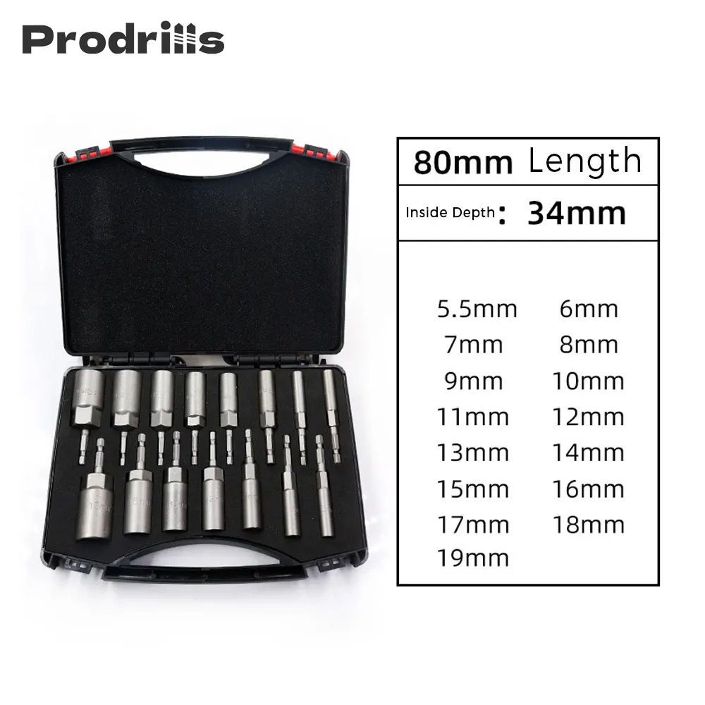 

Набор ударных насадок с шестигранным гнездом, 5,5-19 мм