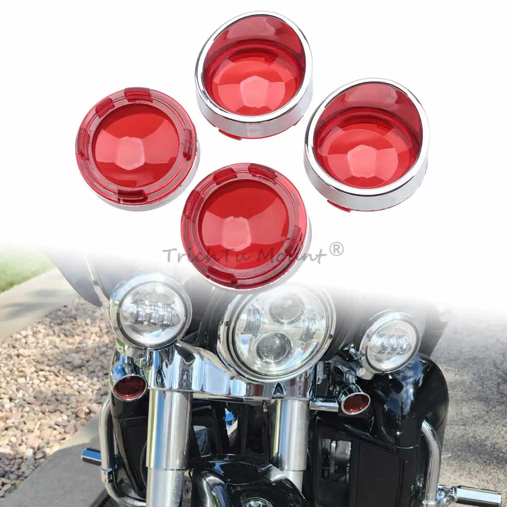 2 пары указателей поворота мотоцикла лампа линза пластиковая крышка для Harley Dyna