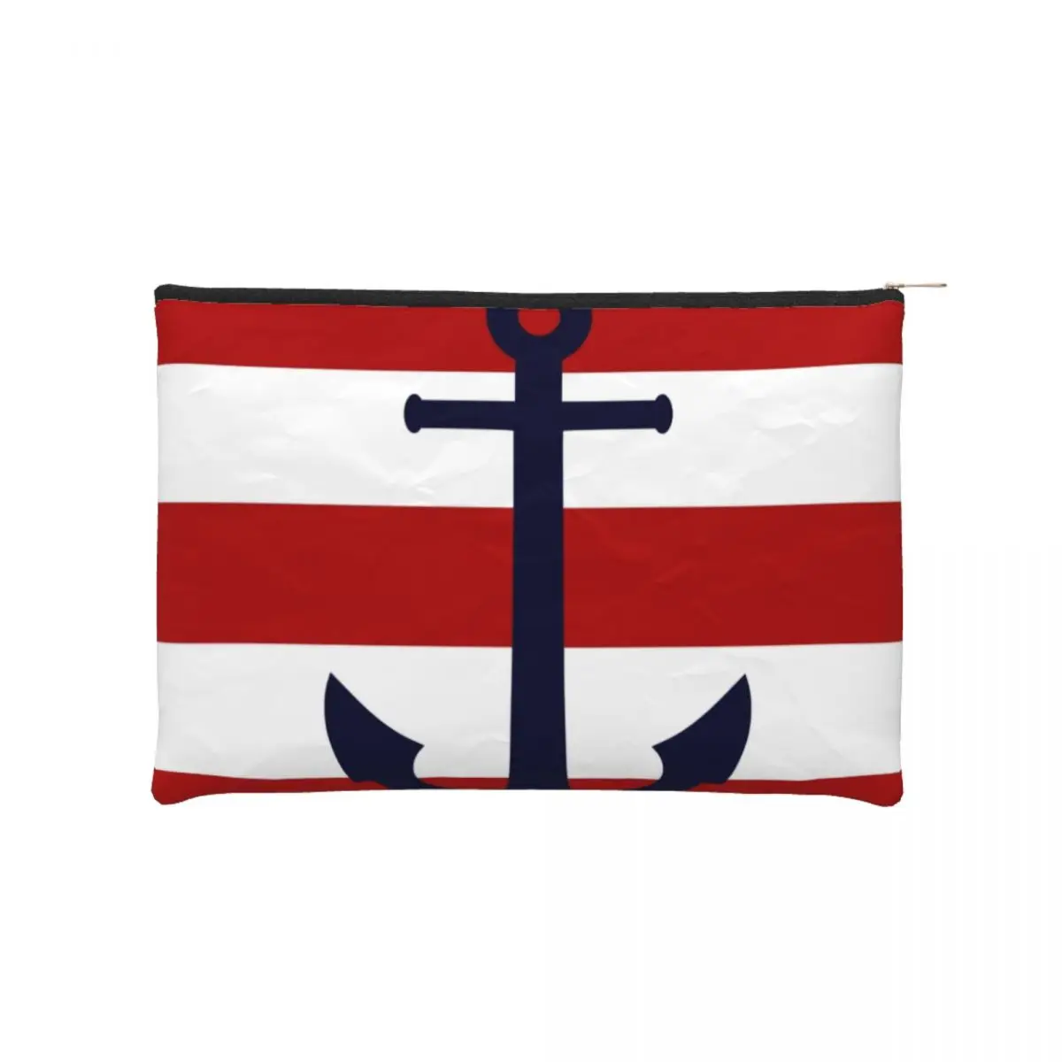 

Nautical Navy Blue Anchor On Red Stripes Toiletry Bag Sailing Sailor Cosmetic Makeup Organizer Ladies Beauty Storage Dopp Case