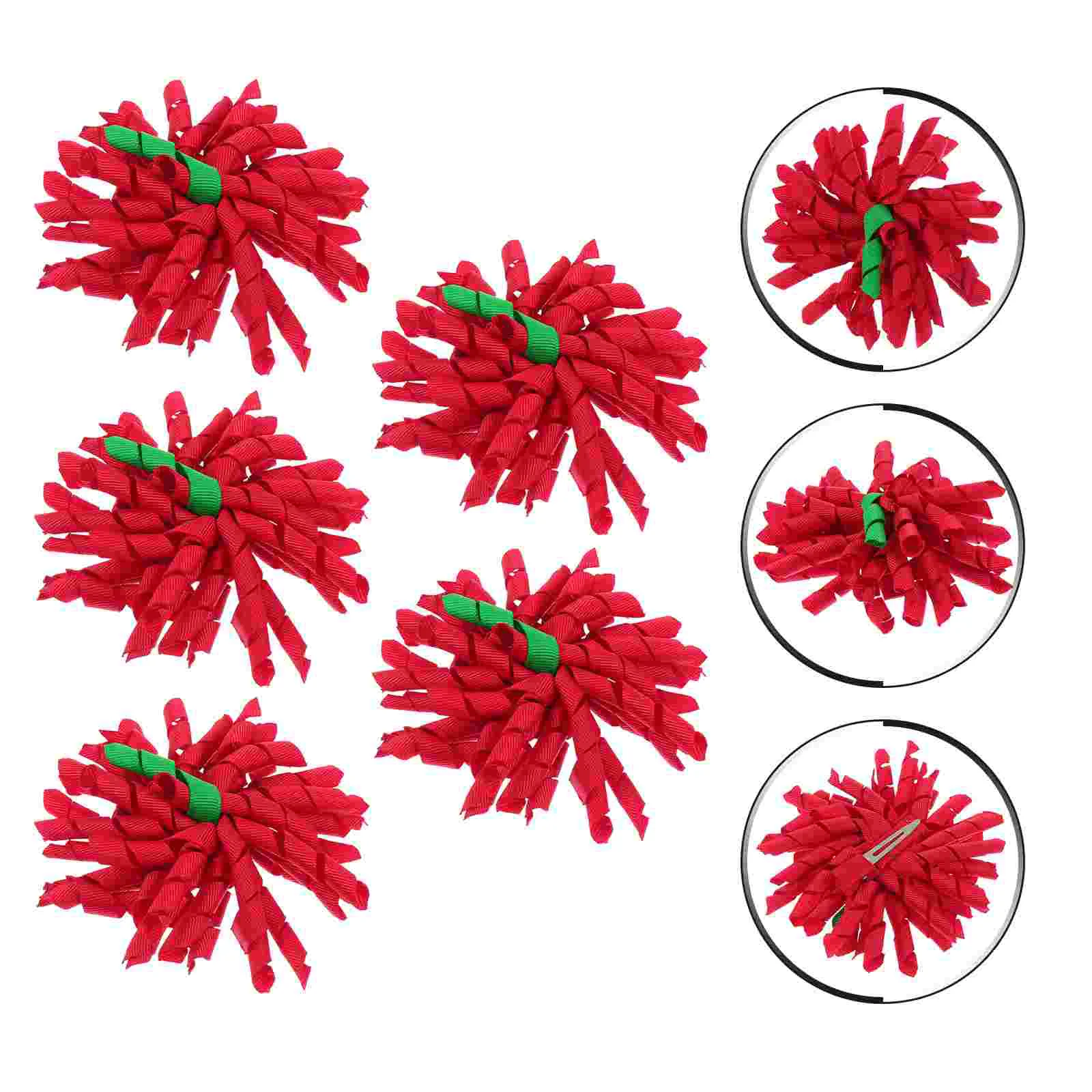 

5Pcs Curly Hair Clips Beautiful Kids Hair Clips Christmas Hair Ornaments