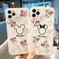 disney new mickey and minnie head phone case for iphone x xr xs 7 8 plus 11 12 13 pro max 13mini cover