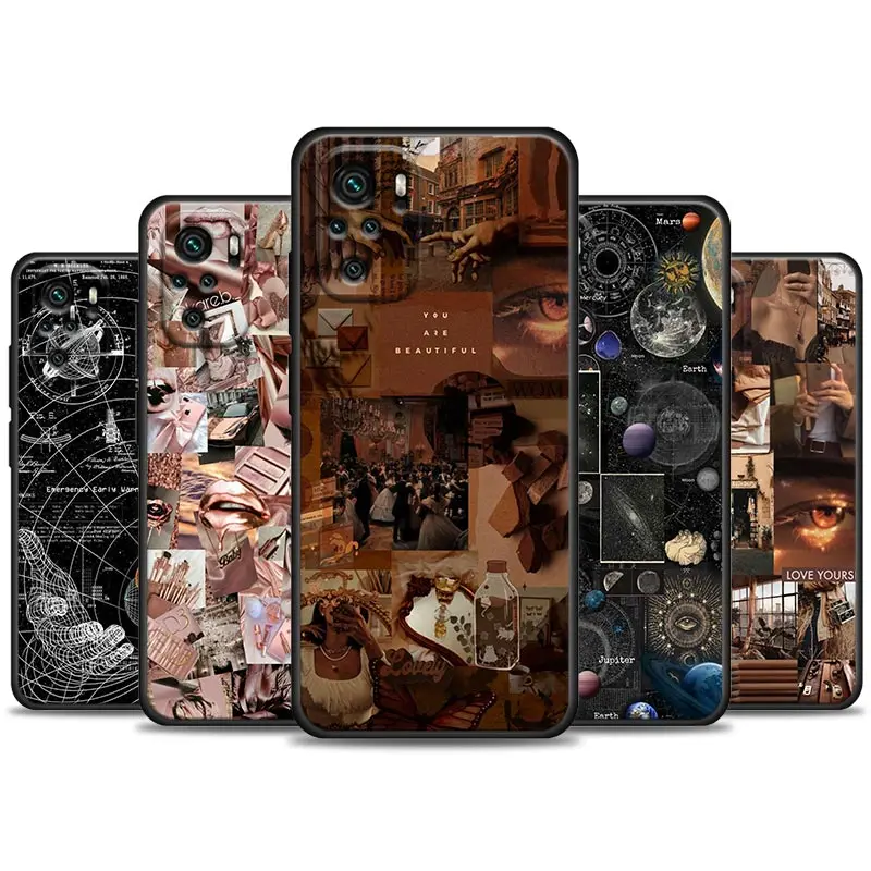 

Phone Case for Redmi Note 10 11 11S 11E 7 8 8T 9 9S 9T Pro Plus 4G 5G Soft Silicone Case Cover Luxury Aesthetic Collage