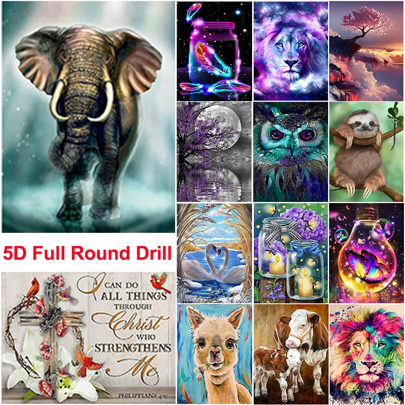 

Алмазная живопись «сделай сам», животные, слон, Сова, 5D алмазная вышивка, животное, мозаика, искусство, картина стразы, ландшафт, домашний дек...