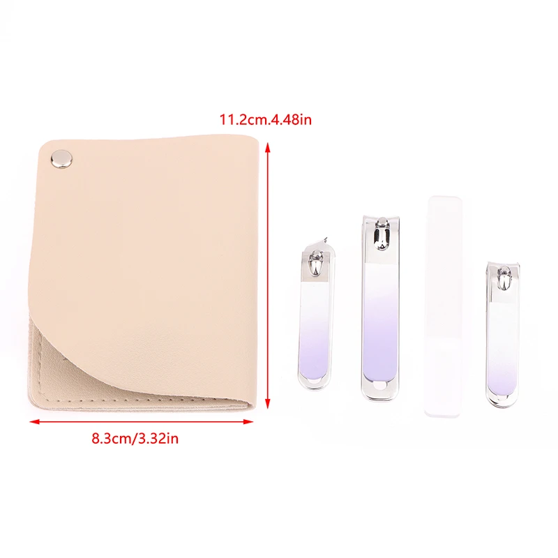 4 шт. набор кусачек для ногтей с вращающейся кожаной сумкой профессиональный