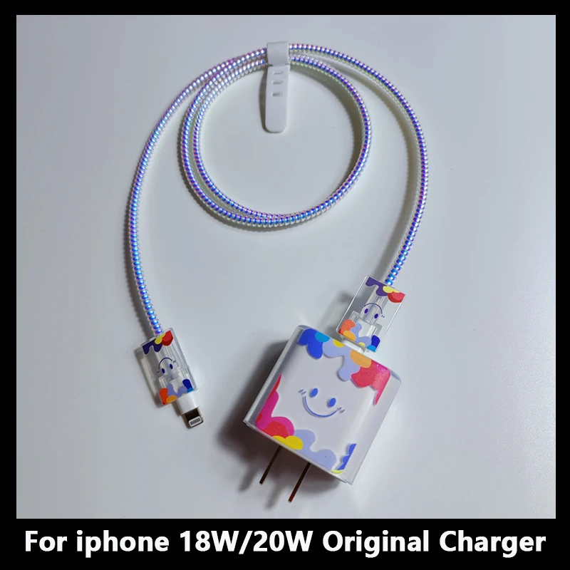 

For iphone 18/20W Original US Fast Charger Protector Cover USB Cable Protection Winder Spiral Protective For Apple