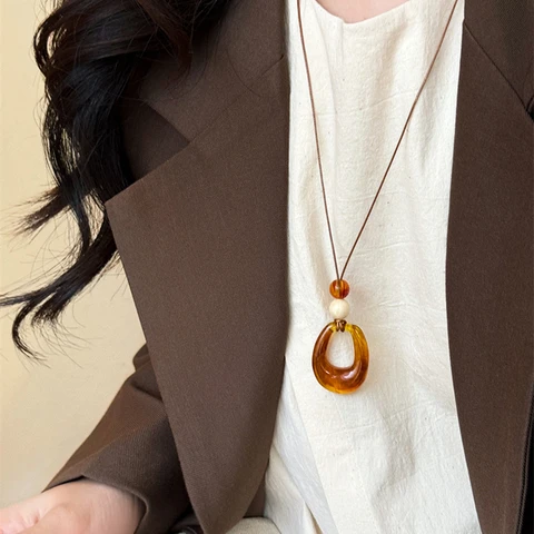 Круглые ожерелья Belleper  из смолы для женщин