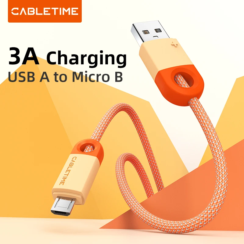 Кабель CABLETIME с USB A на Micro B 3A кабель для быстрой зарядки и передачи данных Xiaomi 10 Redmi