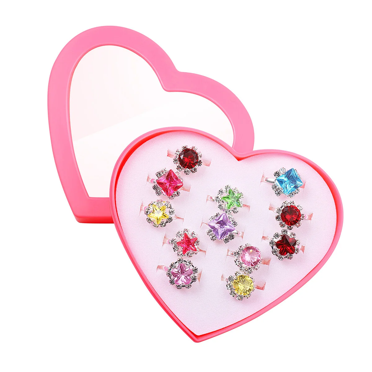 

Makeup Child Diamante Ring Toy Girl Jewelry Trendy Flower Rings Beautiful Pretty