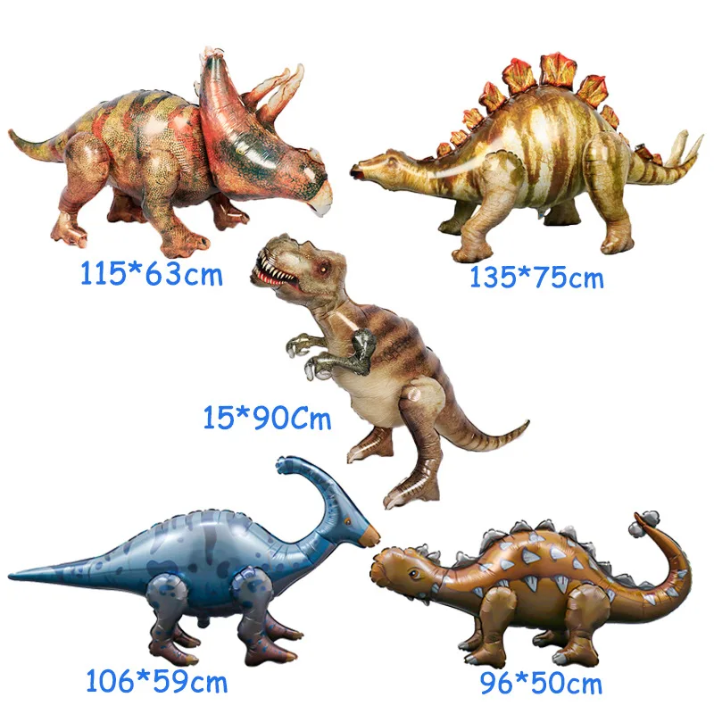 Большие 3D шагающие динозавры фольгированные воздушные шары в виде джунглей