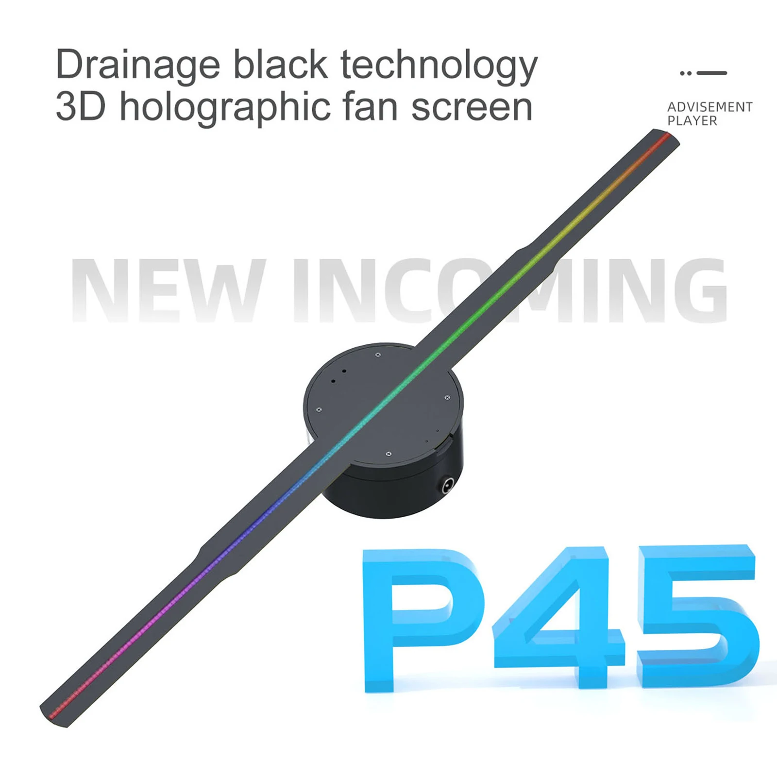 45cm 3D Hologram Fan WiFi 266LED Advertising Display Signboard Holographic Light Player Hologram Projector Fan with 16GB TF