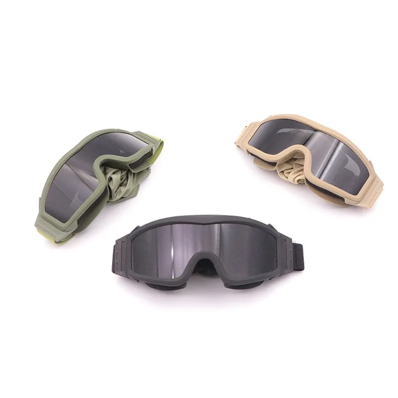 

Military HD Len Airsoft Tactical Goggles Shooting Glasses Windproof Paintball CS Wargame Hiking Eyewear 3 Lens Black Tan Green
