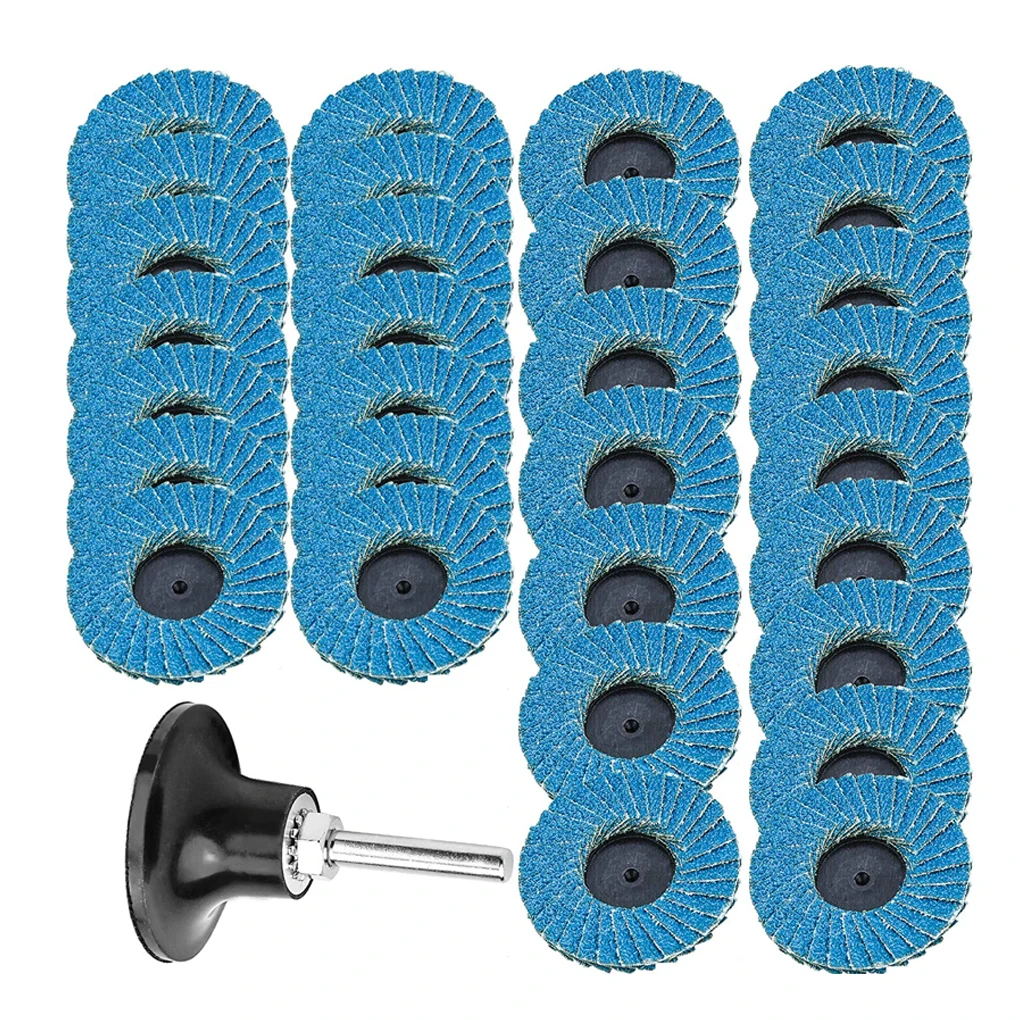 

31pcs Sanding Disk 2inch Button Abrasive with Rolor Roll Lock Flishing Mop Implement Rotary Tool Lightness Metal Rust Removal