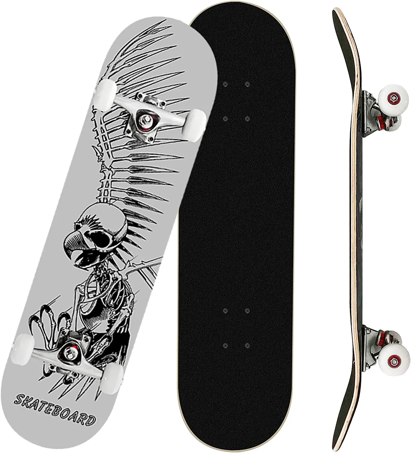 

Nattork Skateboard Beginner Skateboards 31Inch Complete Skateboard 9 Layer Canadian Maple Double Kick Deck Concave Cruiser Trick