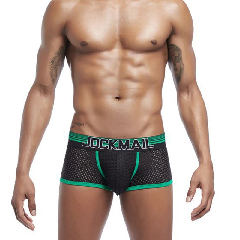 

HaleyChan 1Pc Men's Underwear Mesh Quick-drying Boxer Briefs Mens Sexy Underwear Mens Lingerie Ice Silk Breathble Panties Panty