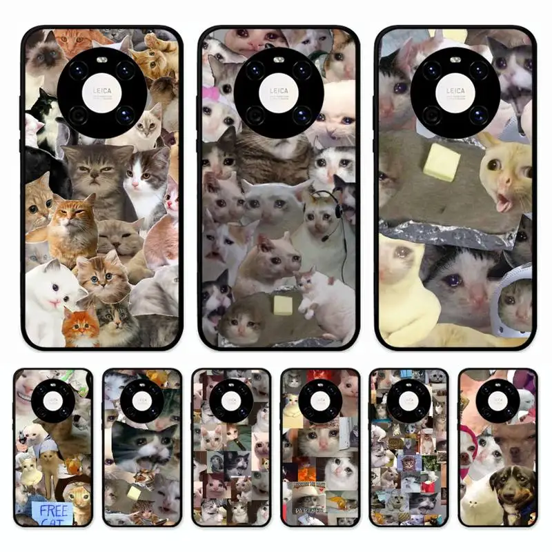 

Crying Cat Memes Phone Case for Huawei Mate 20 10 9 40 30 lite pro X Nova 2 3i 7se