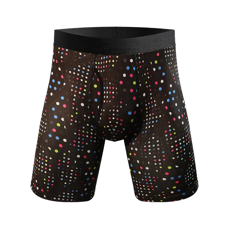Men's underwear digital printing breathable stretch sport big yards comfortable long boxer