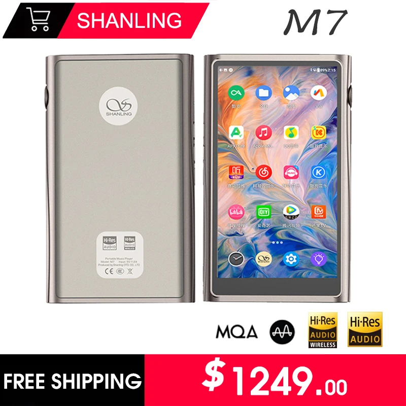 

SHANLING M7 Android Portable Music Player MP3 ES9038PRO DAC Headphone Amplifier MQA 16X Bluetooth 5.0 LDAC/AptX HD DSD512 PCM768